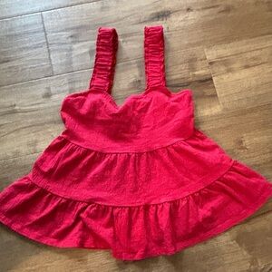 Altar'd State Red Flowy Textured Tank Top